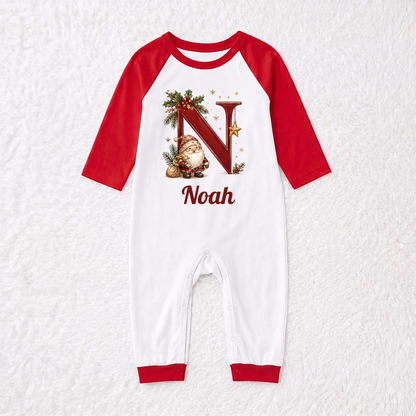 Custom Initial Name Christmas Pajamas