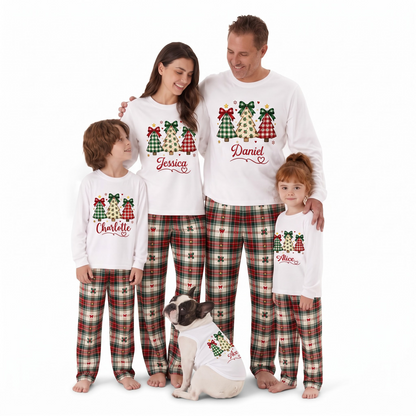 Elegant Personalized Christmas Tree Family Christmas Pajamas With Pet