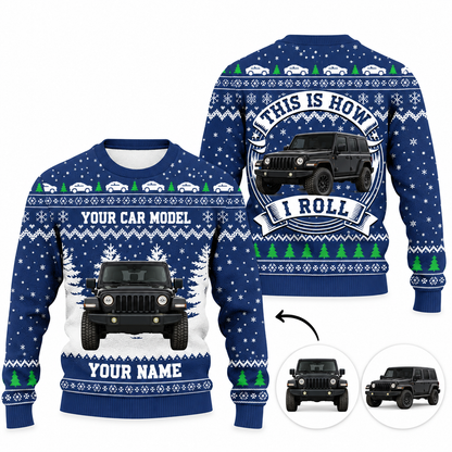 This Is How I Roll - Personalized Photo Car Ugly Sweater