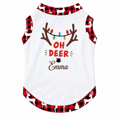 Custom Name Family Christmas Oh Deer Matching Christmas Pajamas With Pet