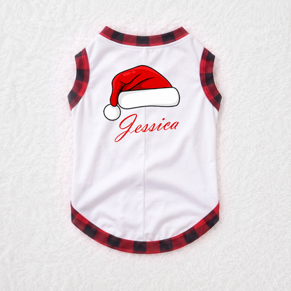 Festive Santa Hat Family Matching Christmas Pajamas With Pet