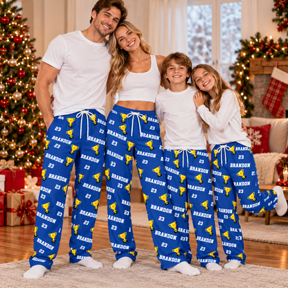 Personalized Champion Pajama Pants – Custom Name & Number Trophy Lounge Pants, Winner Gift