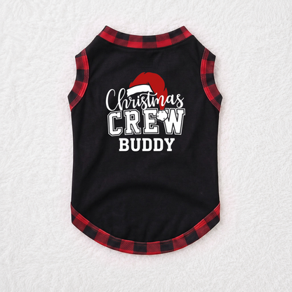 Festive Custom Name Christmas Crew Family Matching Pajamas With Pet