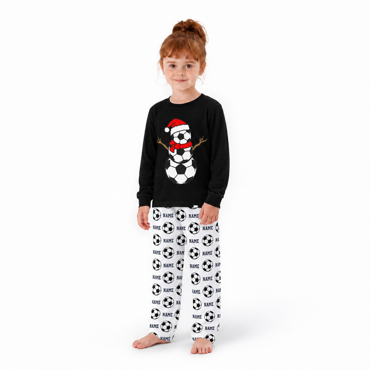 Soccer Snowman Matching Family Christmas Pajamas With Pet
