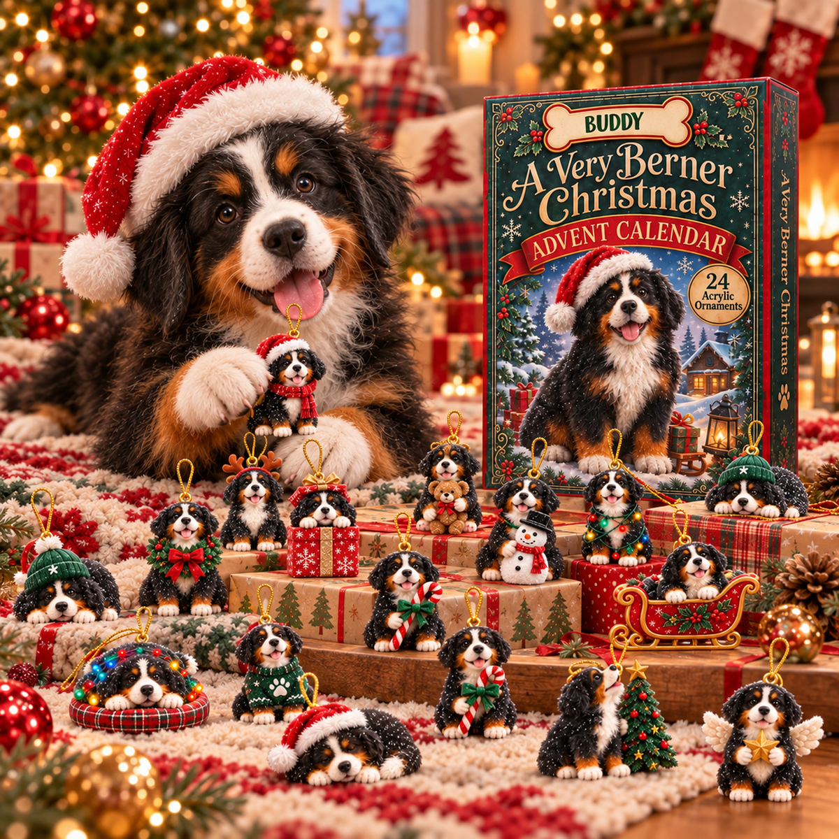 A Very Berner Christmas Advent Calendar 2026 - 24-Day Festive Countdown, Acrylic Charms Blind Box