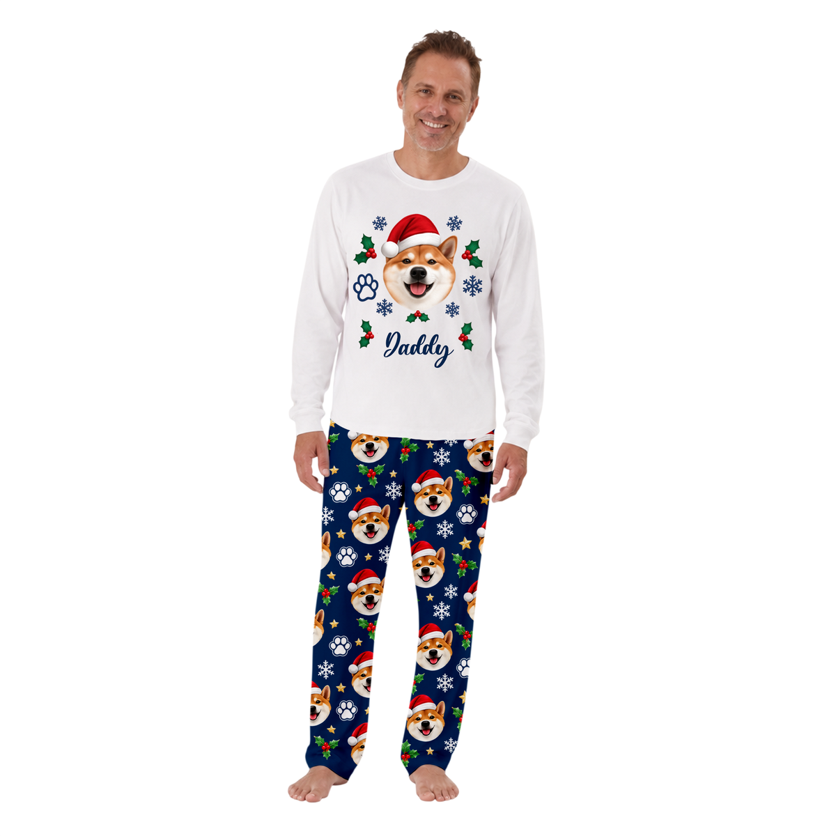 Personalized Dog Lover Holiday Matching Family Christmas Pajamas