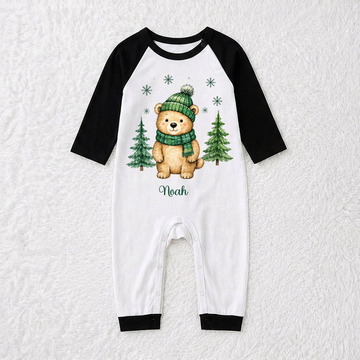 Cute Bear Christmas Tree Family Matching Christmas Pajamas With Pet
