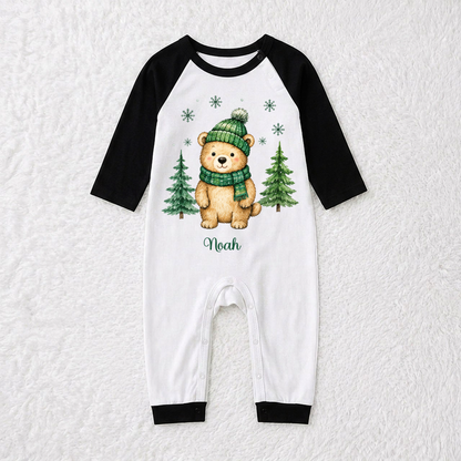 Cute Bear Christmas Tree Family Matching Christmas Pajamas With Pet