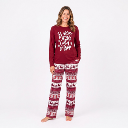 Baby It’s Cold Outside Matching Family Christmas Pajamas Set – Holiday PJs for Adults, Kids & Pet