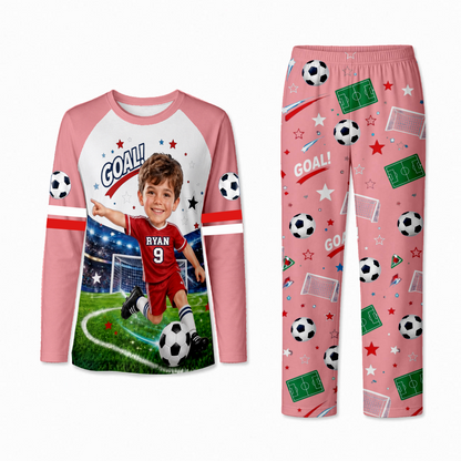 Personalized Soccer Matching Family Pajamas, Soccer Goal Pajama Set