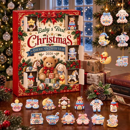 Baby’s First Christmas 2026 Advent Calendar, America’s 250th Year With 24 Acrylic Ornaments