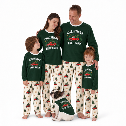 Vintage Christmas Truck Tree Farm Matching Family Christmas Pajamas