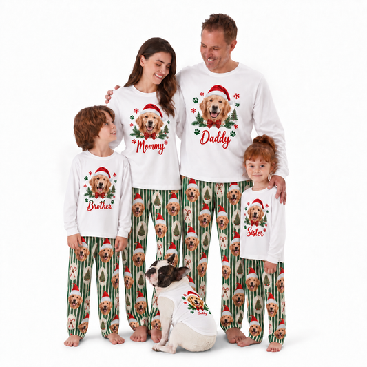 Personalized Christmas Dog Family Matching Christmas Pajamas With Pet