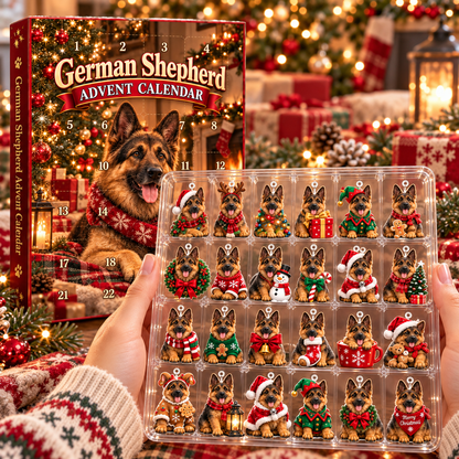 German Shepherd Christmas Advent Calendar 2026 – Dog Collectible Countdown Calendar, Holiday Gift for German Shepherd Lovers