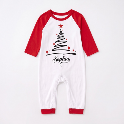 Custom Name Family Christmas Tree Matching Christmas Pajamas With Pet