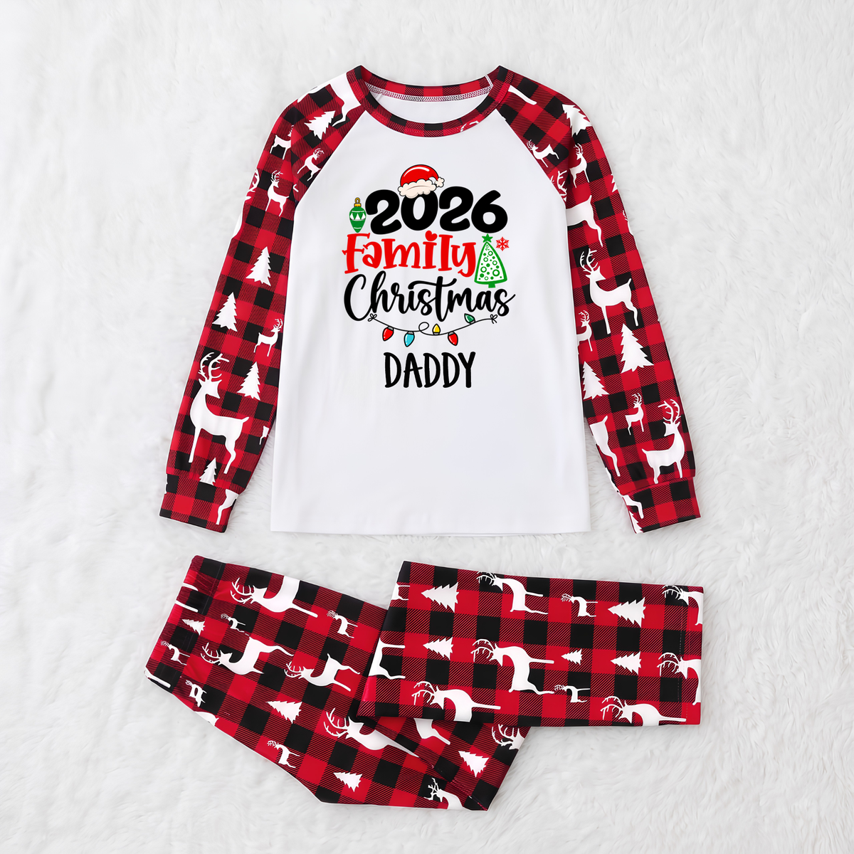 Festive Reindeer Christmas Family Matching Pajamas With Pet