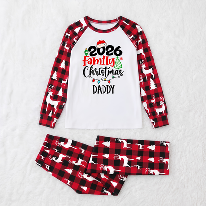 Festive Reindeer Christmas Family Matching Pajamas With Pet