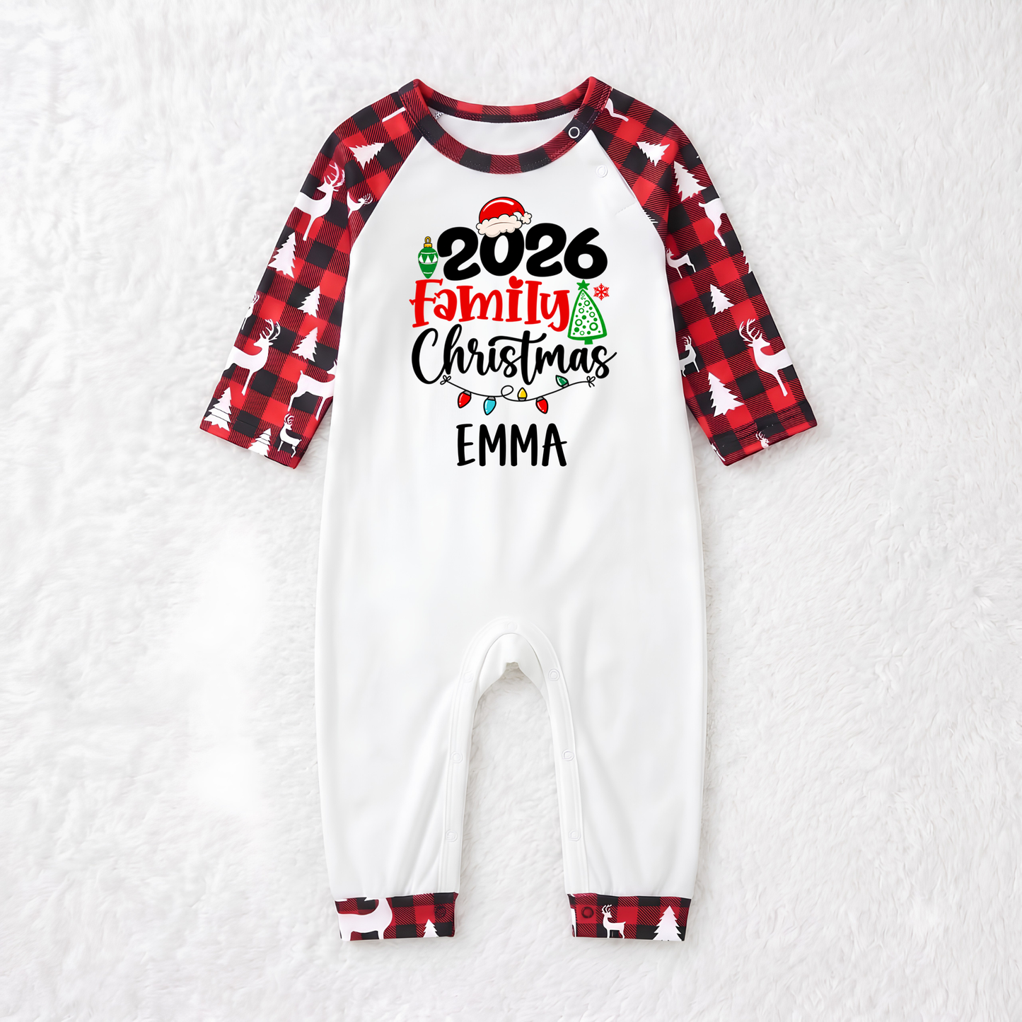Festive Reindeer Christmas Family Matching Pajamas With Pet