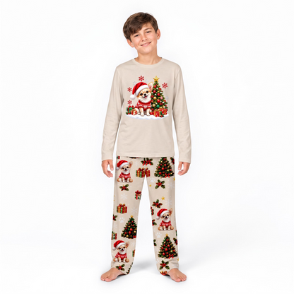 Cute Chihuahua Christmas Tree Custom Name Family Matching Christmas Pajamas