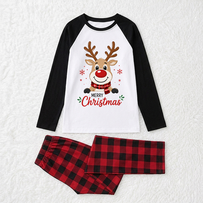 Merry Christmas Reindeer Family Matching Pajamas With Pet