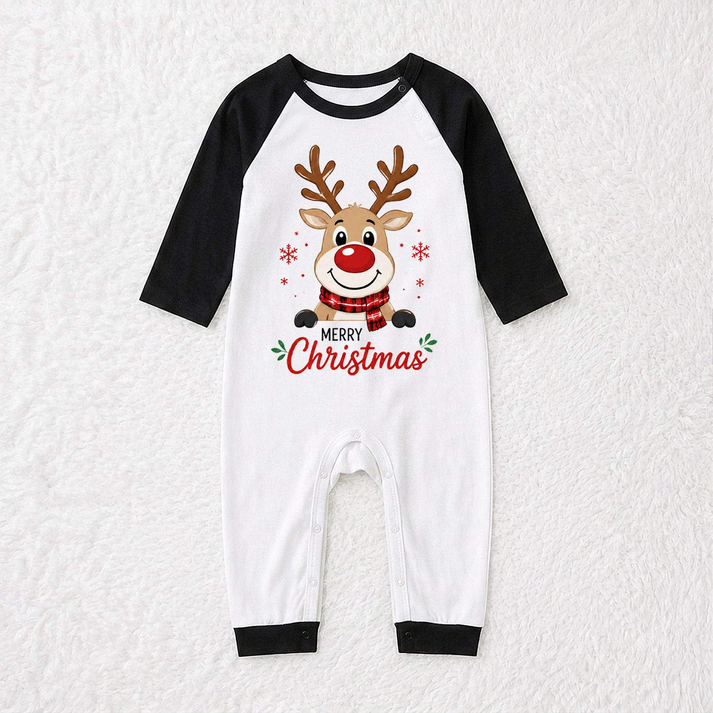 Merry Christmas Reindeer Family Matching Pajamas With Pet