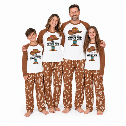 Personalized Western Cowboy Matching Family Christmas Pajamas
