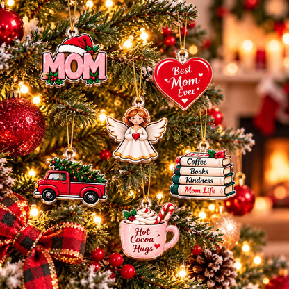Personalized Mom Christmas Advent Calendar With Custom Name, 24 Acrylic Ornaments
