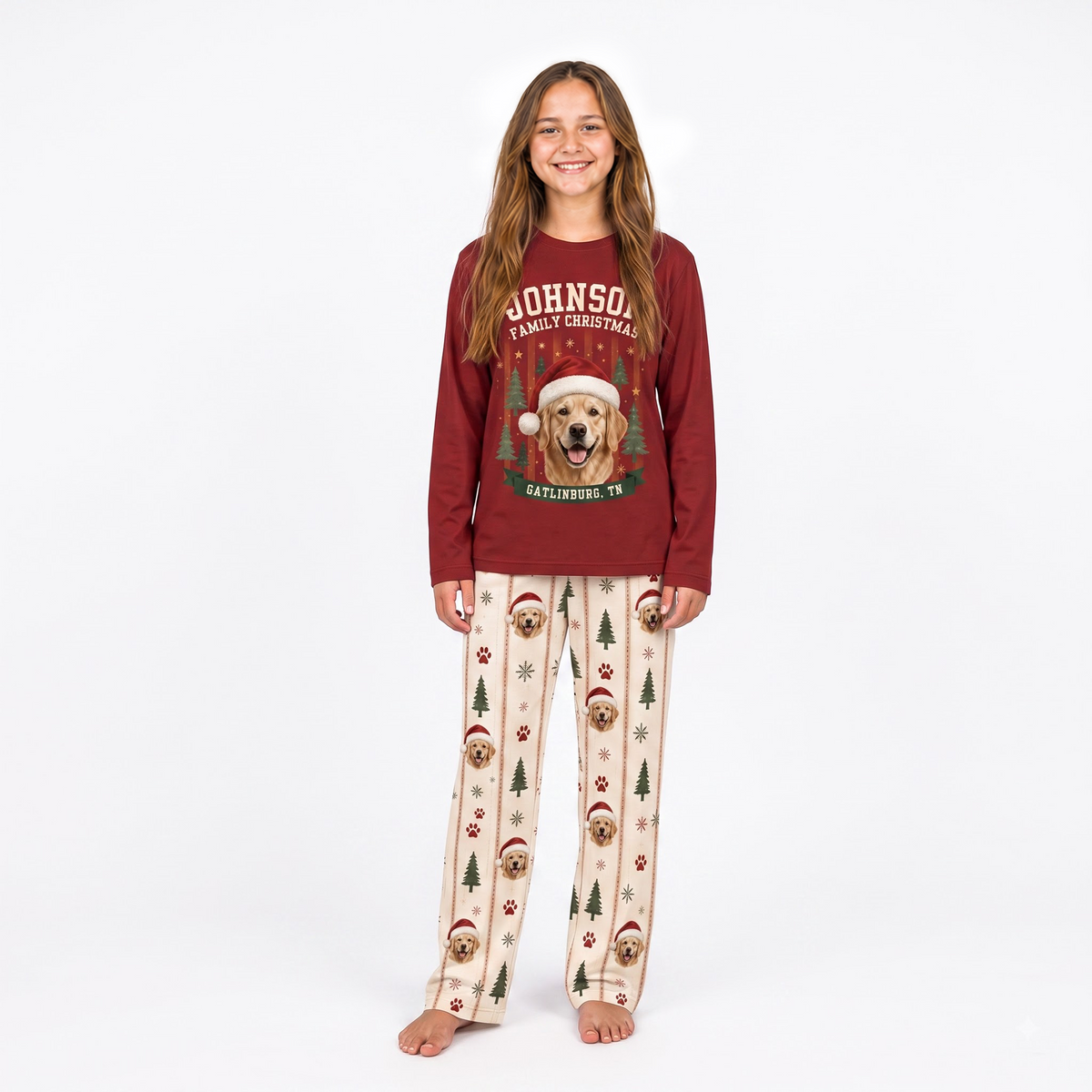 Cozy Personalized Dog Photo Family Christmas Pajamas With Pet