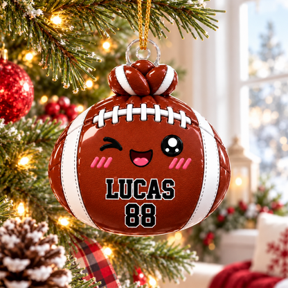 Personalized Sports Dumpling Ornament, Custom Name Dim Sum Acrylic Christmas Gift