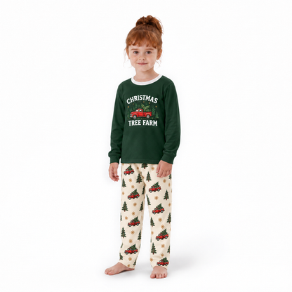 Vintage Christmas Truck Tree Farm Matching Family Christmas Pajamas