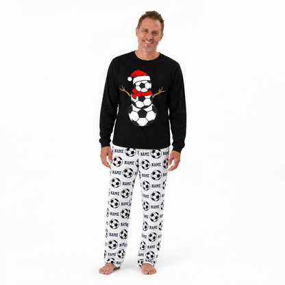 Soccer Snowman Matching Family Christmas Pajamas With Pet