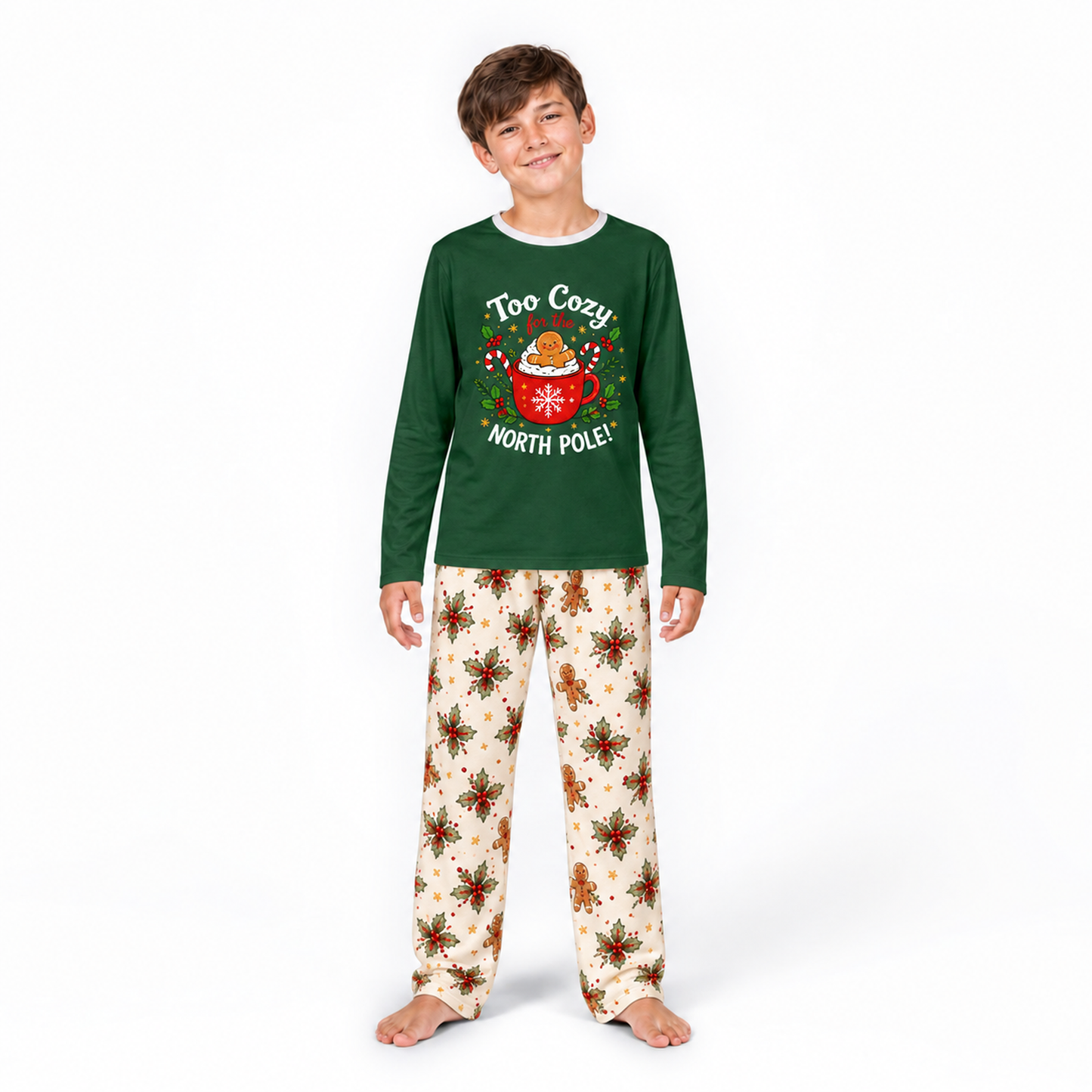 Cozy Gingerbread Christmas Family Matching Pajamas With Pet