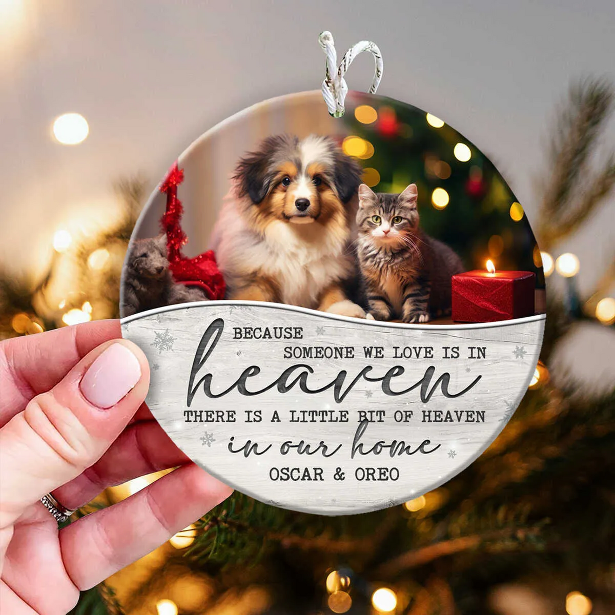 Pet Memorial Ornament, Loss Of Dog Ornament, Pet Loss Gift, Personalized Christmas Ornament
