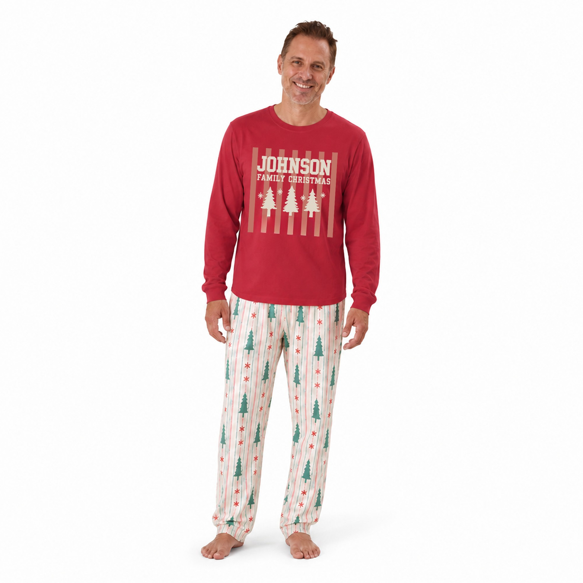 Cozy Personalized Family Name Christmas Tree Family Christmas Pajamas With Pet