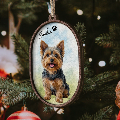 Loss Of Pet Gifts Custom Photo Oil Painting - Personalized Ornament
