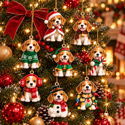 Christmas Beagle Advent Calendar 2026 – 24-Piece 2D Acrylic Dog Christmas Countdown for Beagle Lovers