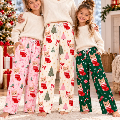 Personalized Pet Christmas Pajama Pants – Custom Pet Photo & Name Lounge Pants