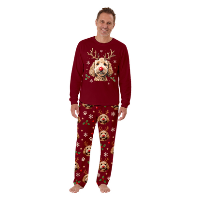 Festive Reindeer Dog Family Christmas Pajamas With Pet