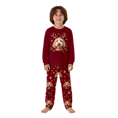 Festive Reindeer Dog Family Christmas Pajamas With Pet