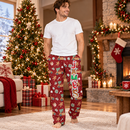 Custom Family Name Elf Santa Letter, Christmas Gift, Holiday Family Gift - Personalized Lounge Pants