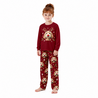 Festive Reindeer Dog Family Christmas Pajamas With Pet