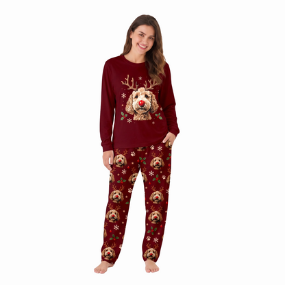 Festive Reindeer Dog Family Christmas Pajamas With Pet