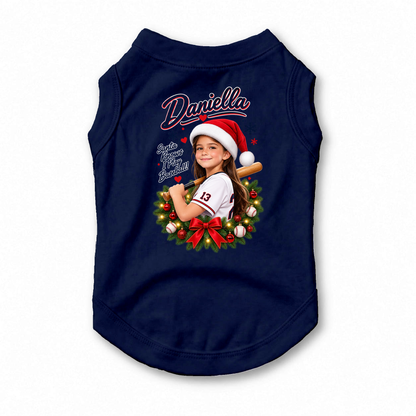 Personalized Custom Photo Baseball Christmas Matching Family Pajamas With Pet