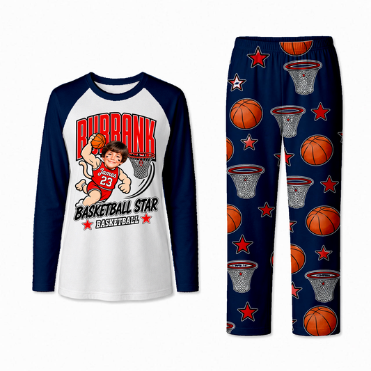 Personalized Custom Photo Basketball Star Matching Family Pajamas