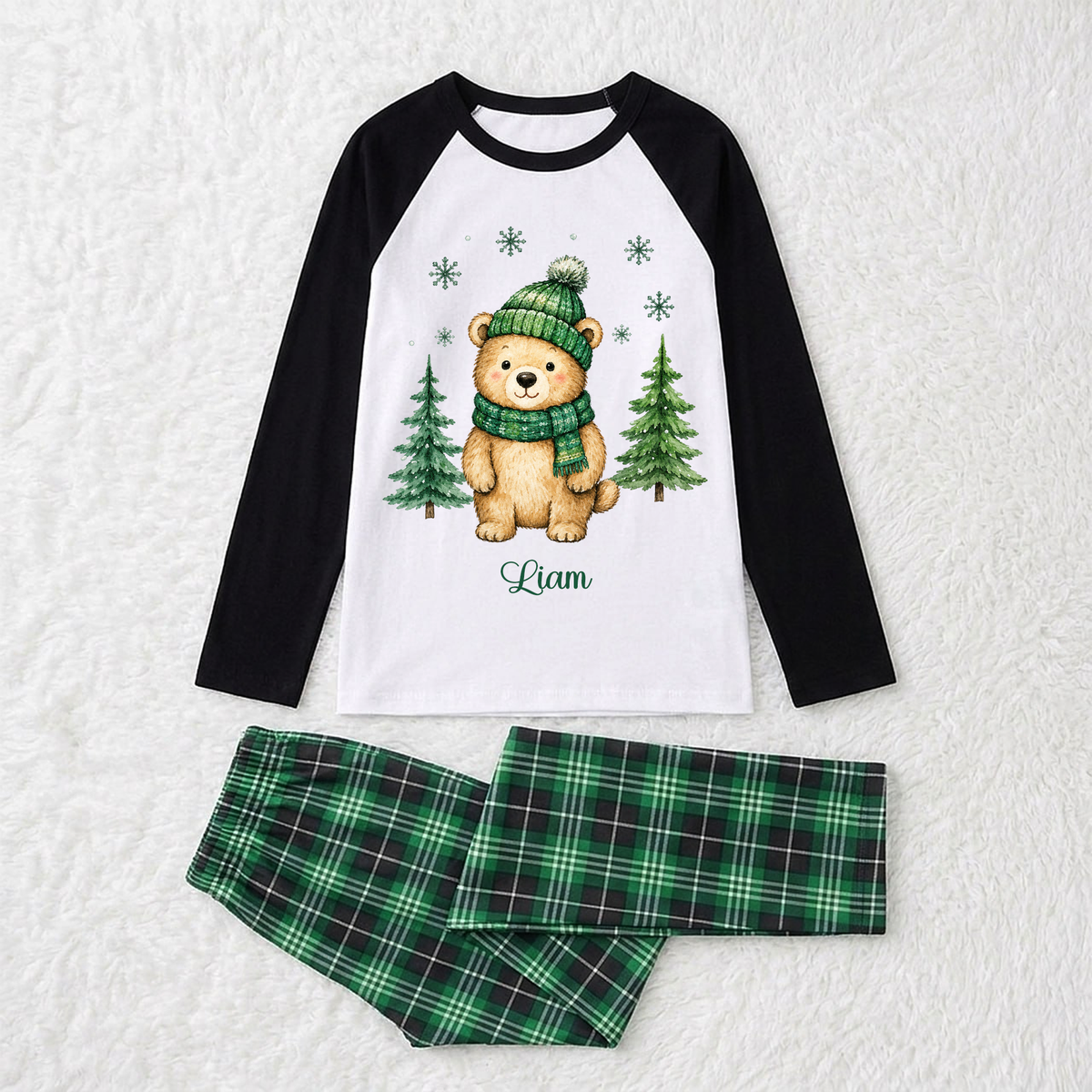 Cute Bear Christmas Tree Family Matching Christmas Pajamas With Pet