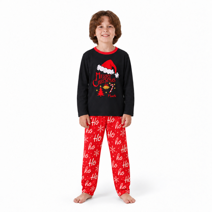 Custom Name Merry Christmas Family Matching Pajamas With Pet