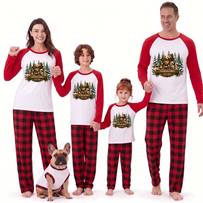 Cozy Bear Family Personalized Name And Year Family Christmas Pajamas