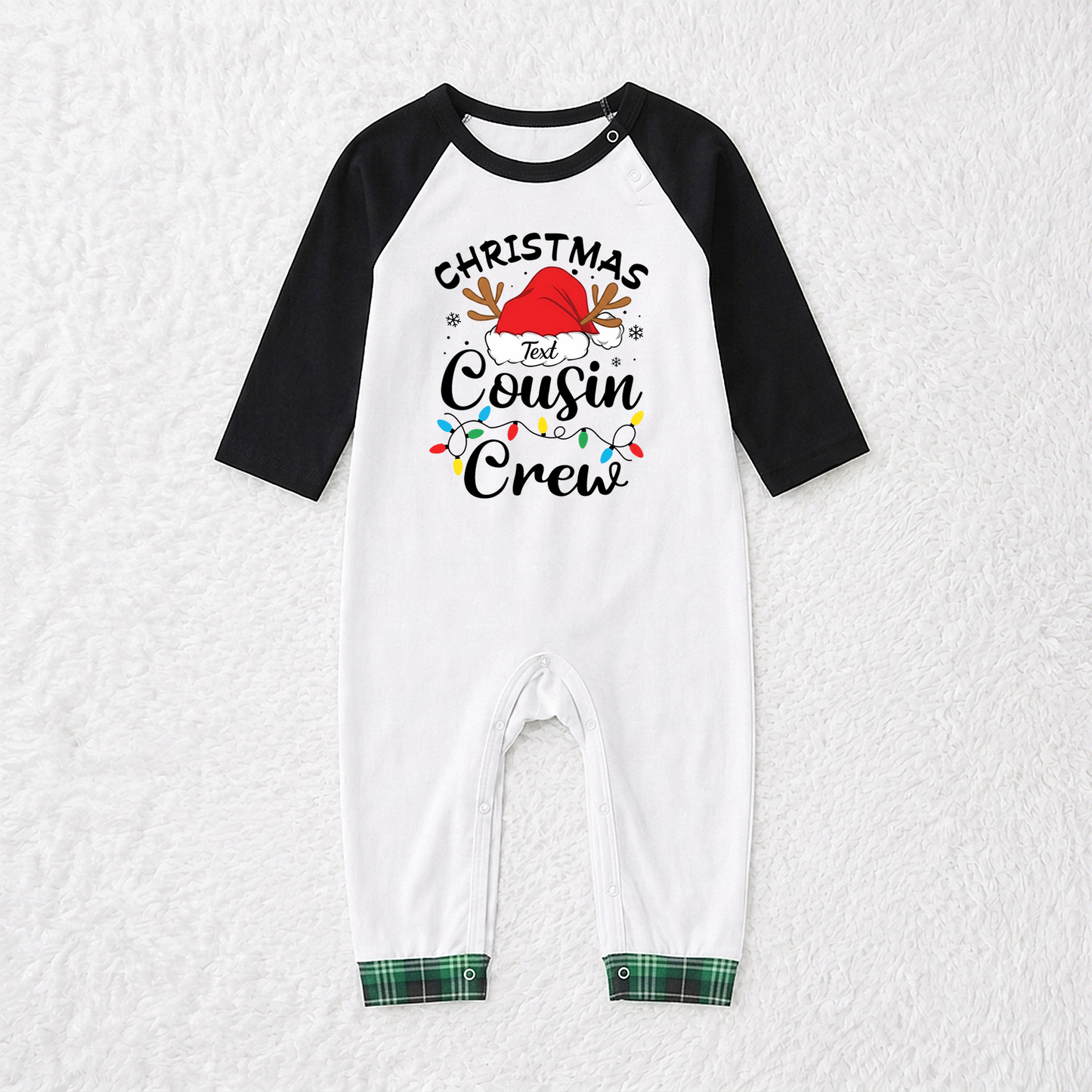 Custom Name Cute Christmas Cousin Crew Matching Family Pyjama Set
