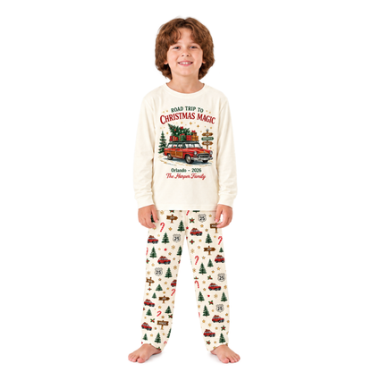 Personalized Christmas Road Trip Family Christmas Pajamas With Pet