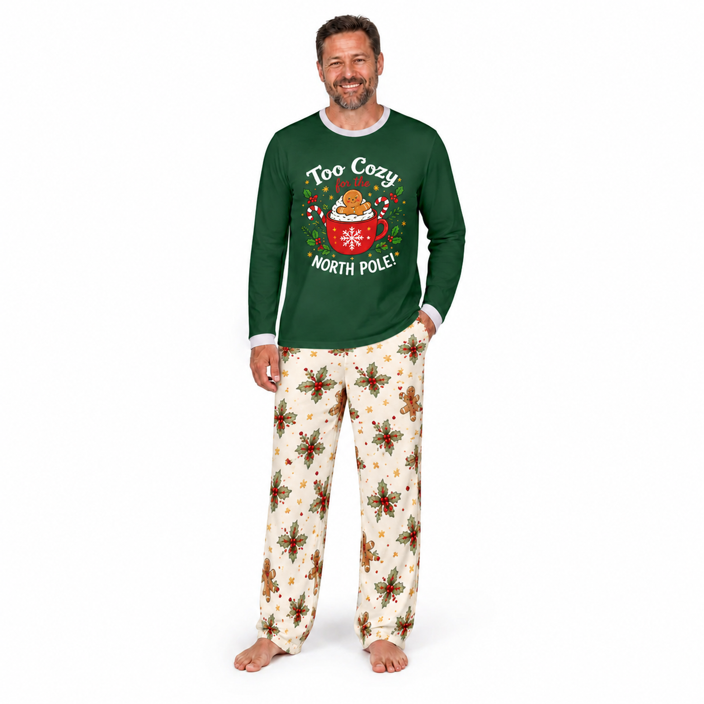 Cozy Gingerbread Christmas Family Matching Pajamas With Pet